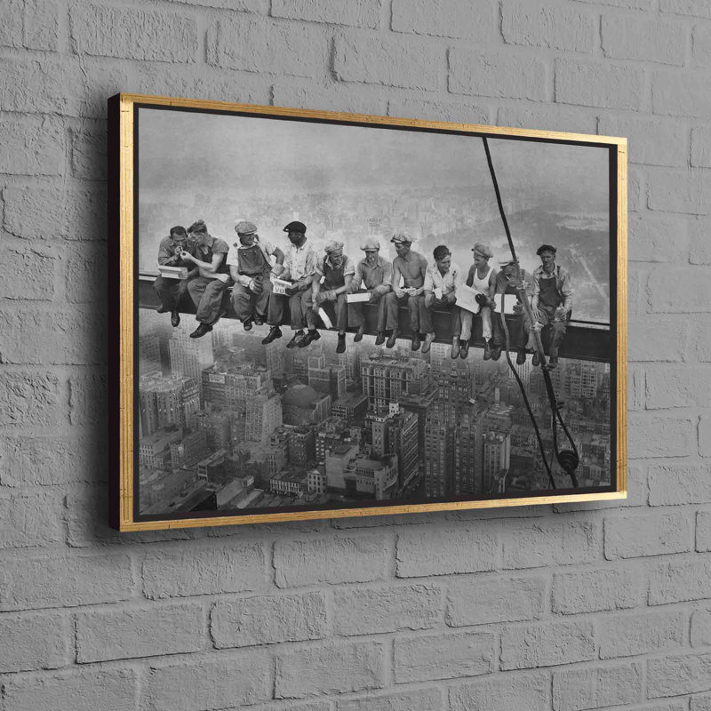 Print on Canvas, 40 cm H x 60 cm W, Framed Print without Mat, Gold
