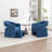 Upholstered Barrel Chair With Ottoman-1721785692