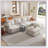 Modern Large Sectional Sofa, U-Shape Modular Sectional Couch With Storage Function-694586436