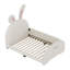 Lit princesse rembourré en forme de lapin, lit plateforme avec tête de lit et pied de lit