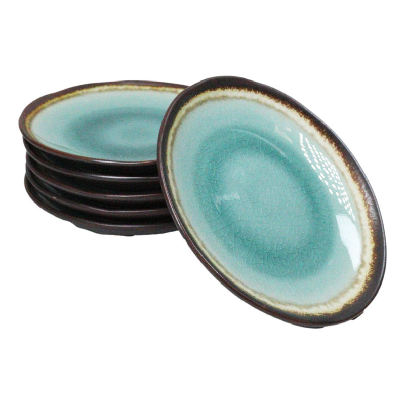 Ensemble de 6 assiettes à dessert rondes croustillantes Midori Kannyu