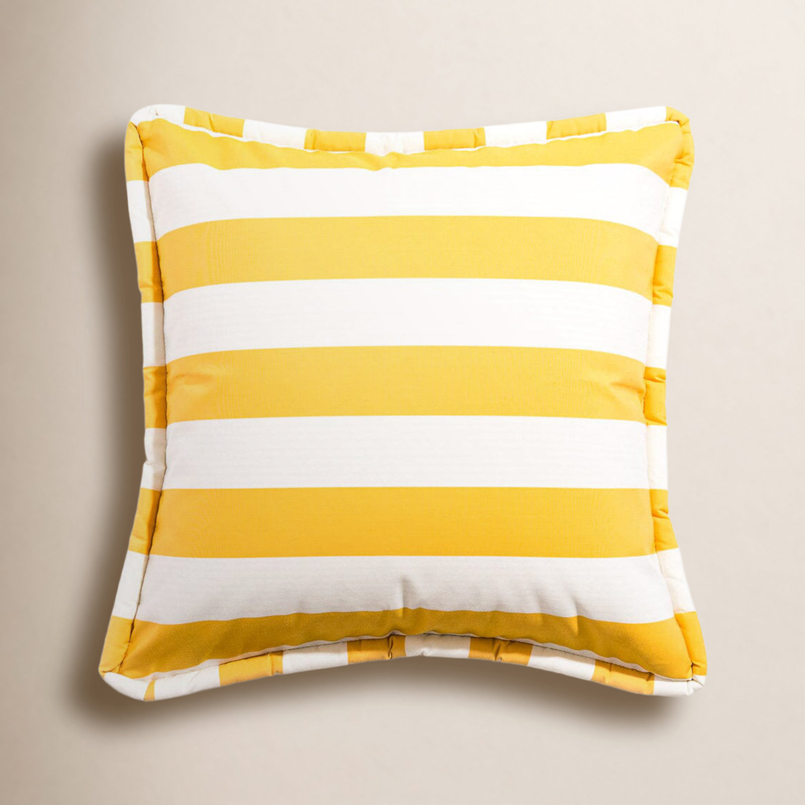 Crew Mimosa Pillow, 26" H x 26" W, Yellow Striped