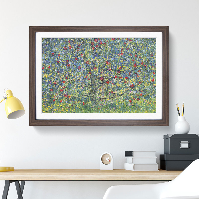 Orchard with Roses by Gustav Klimt - Framed Print, 27cm H x 36cm W x 2cm D, Walnut Framed
