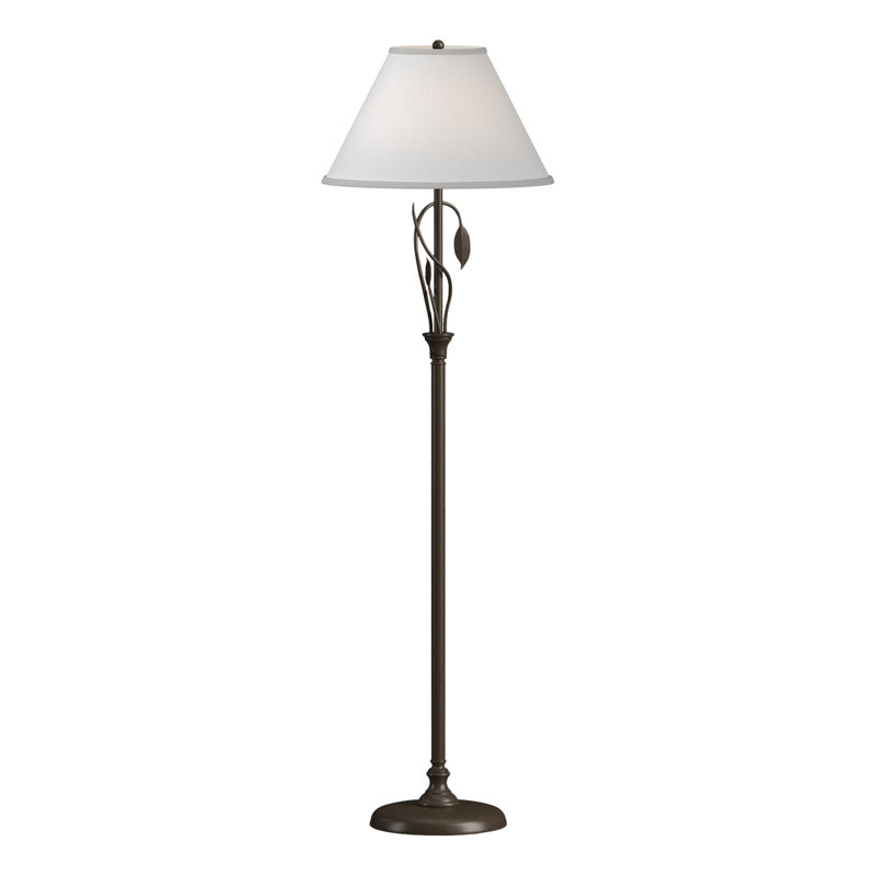 Forged Leaves and Vase Floor Lamp, Natural Anna, Black