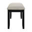 Fabric Upholstered Bench In Black Grey Hue - For Dining, Solid Wood Structure Contemporary Colour