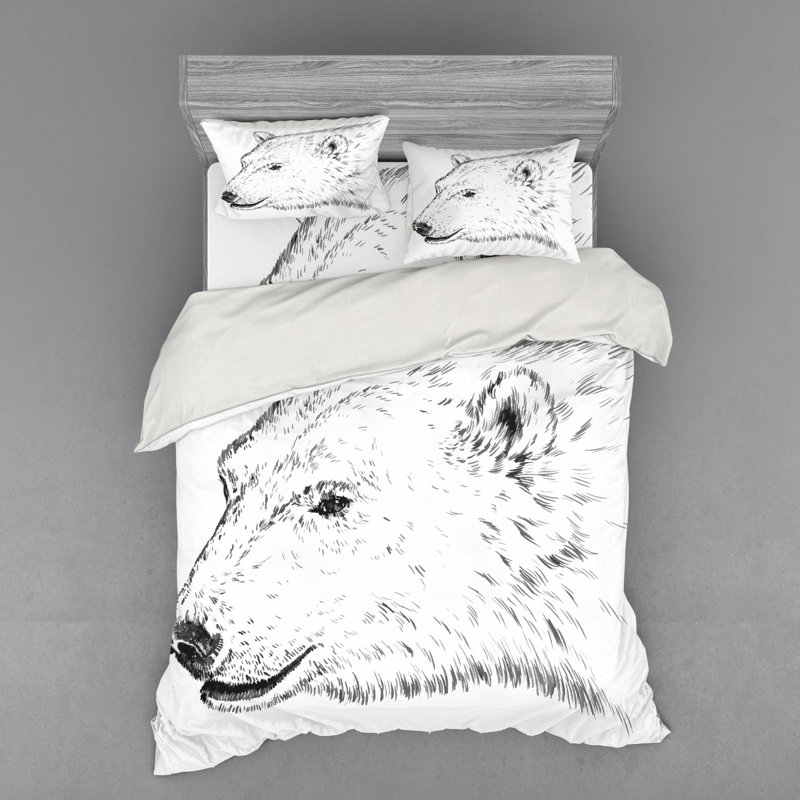 Ensemble de housse de couette éclectique gris anthracite / gris anthracite, Housse de couette grand + 3 pièces supplémentair