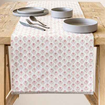over&back Hand-Blocked Printed Cotton Table Runner