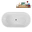 Baignoire autoportante 59 po avec drain interne 59 po Streamline