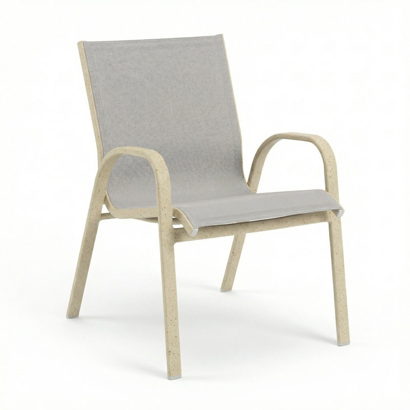 Windward Outdoor Seabreeze Arm Chair, Dove Gray Sling/Sandea