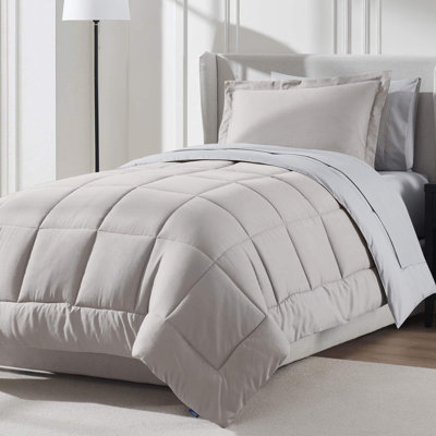 Bed-in-A-Bag Reversible Comforter Set with Bed Sheets & Memory Foam Cooling Pillows