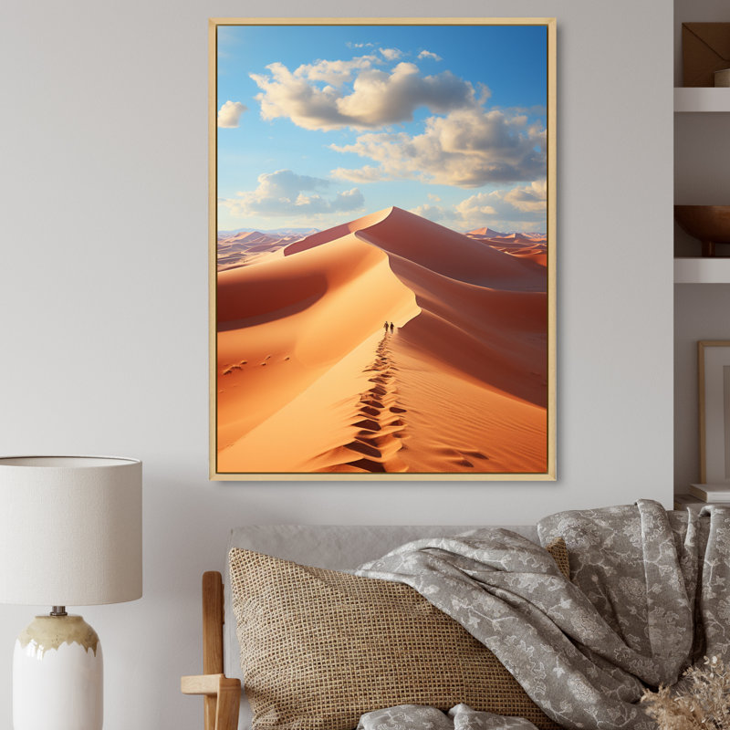Égypte, paysage de rêves du Sahara II, reproduction d'art sur toile, H 40 po x l 30 po x P 1,5 po, Cadre flottant brun