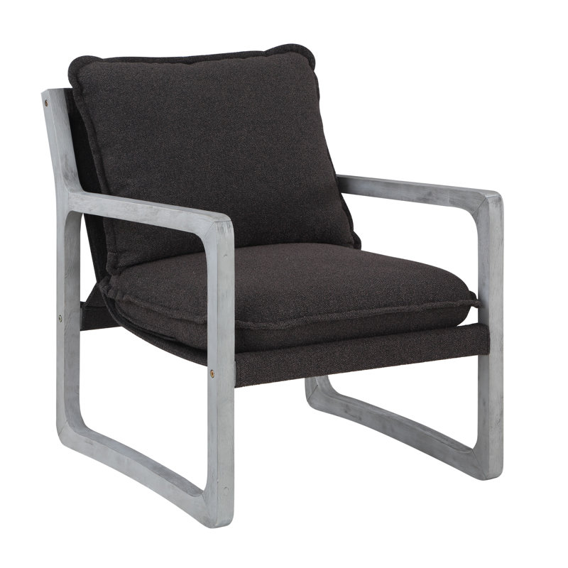 Chaises d'appoint Glenoe - Bois massif avec tissu Nubby, 100 % polyester noir