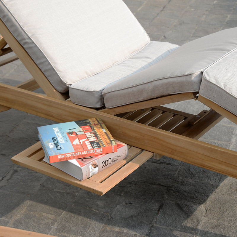 Chaise longue inclinable simple avec coussins 78,75 po Summerton, Beige