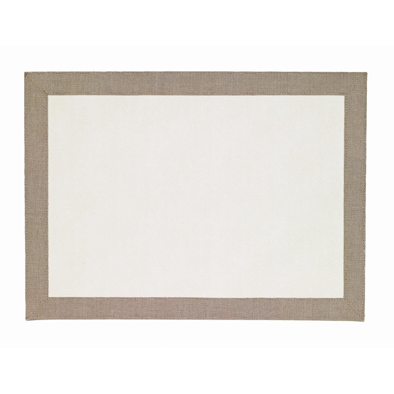 Bordino Vinyl Placemats, White/Oatmeal