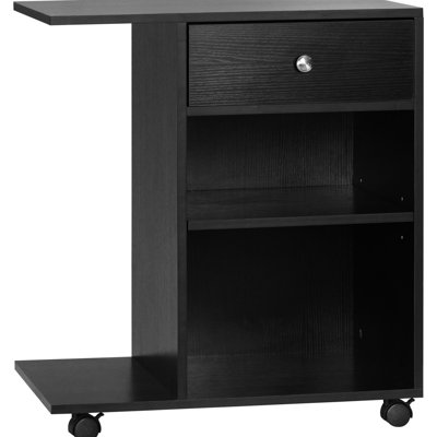 Printer Stand With Adjustable Shelf And Plentiful Storage For Office Mice Rolling Desk Ample Desktops Headphones