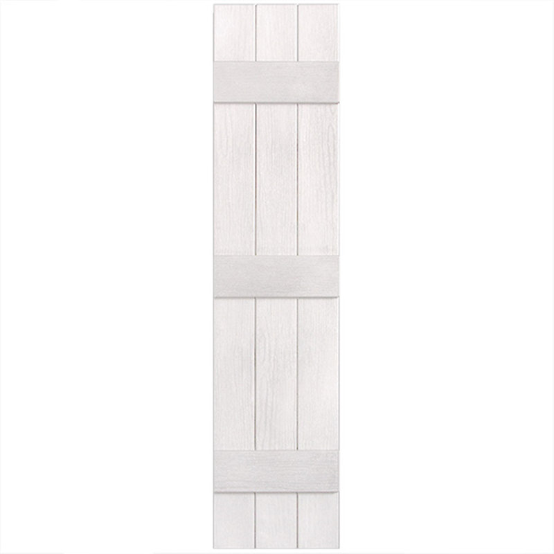 Trois lattes fermées, trois planches fermées en vinyle, Blanc, 54 po