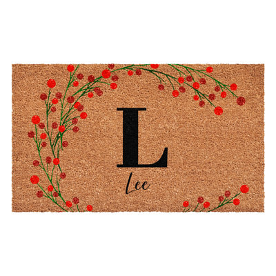 Paillasson baies de Noël personnalisées, lettre L