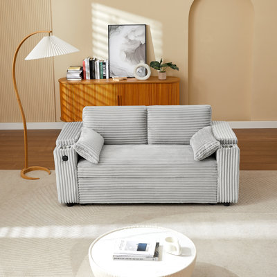 Dark Grey  Fabric Sleeper Sofa Bed