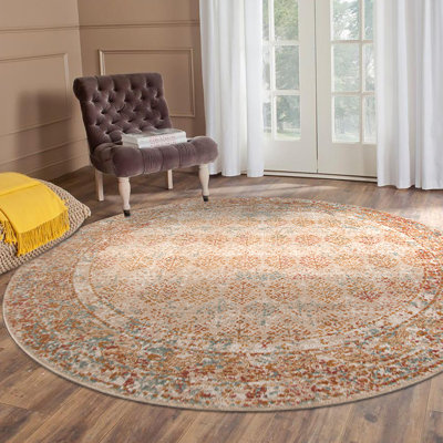 Kinslee Traditional Bordered Low Pile Performance Area Rug