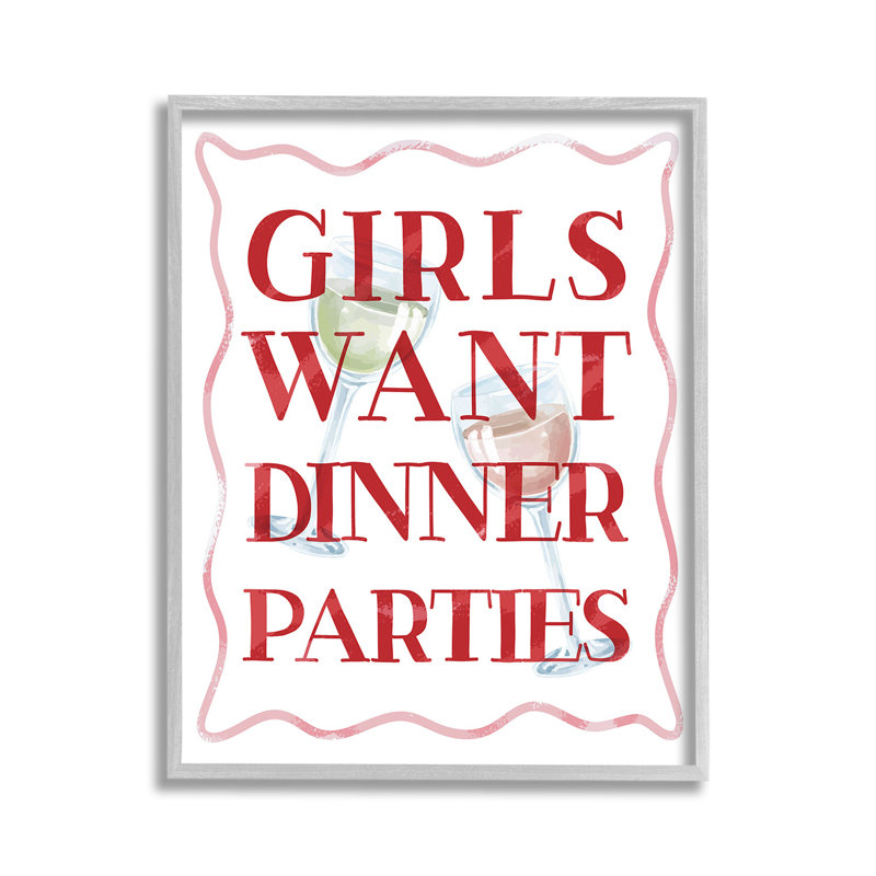 «Girls Want Dinner Party», art de la giclée encadrée par Lil 'Rue, Estampe numérique Farmhouse, H 14 po x l 11 po