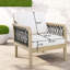 Ensemble de 2 chaises longues Modern Patio, corde en bois d'acacia pour la maison