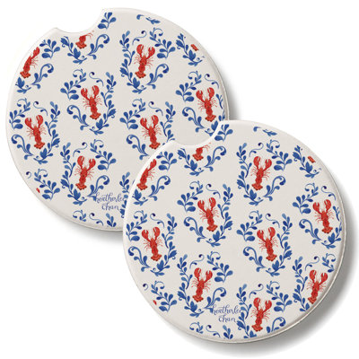 Lobster Toss, lot de 2 sous-verres en pierre absorbants