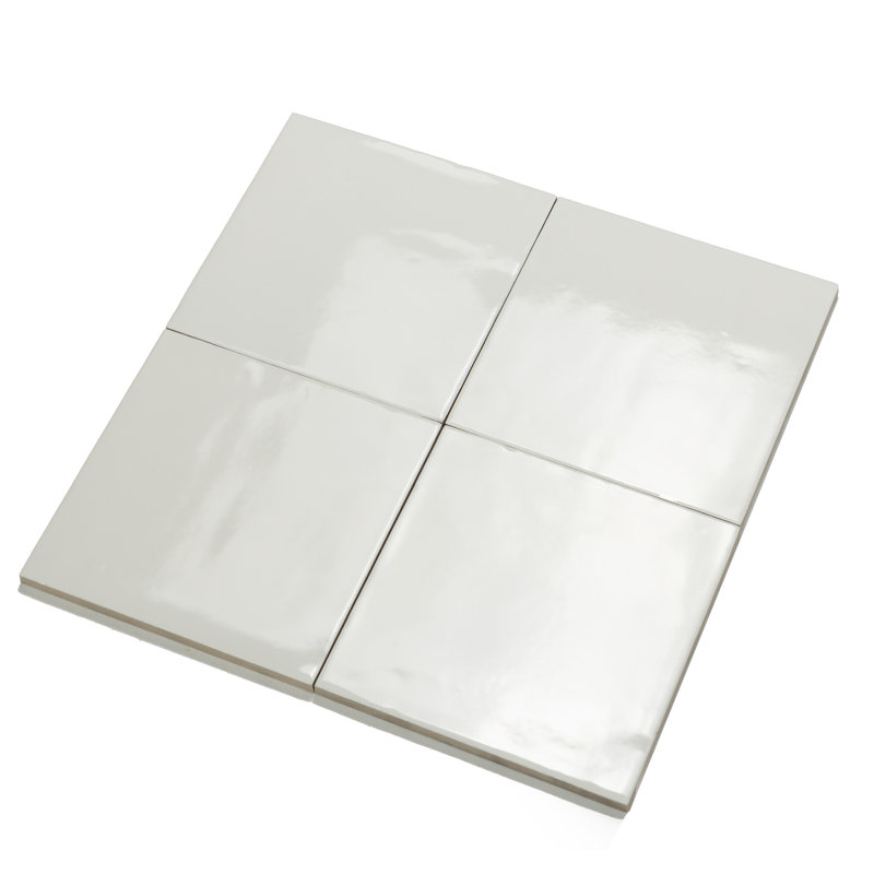 Carreau de métro en porcelaine zellige 6 po x 6 po Sol, Blanc Bianco