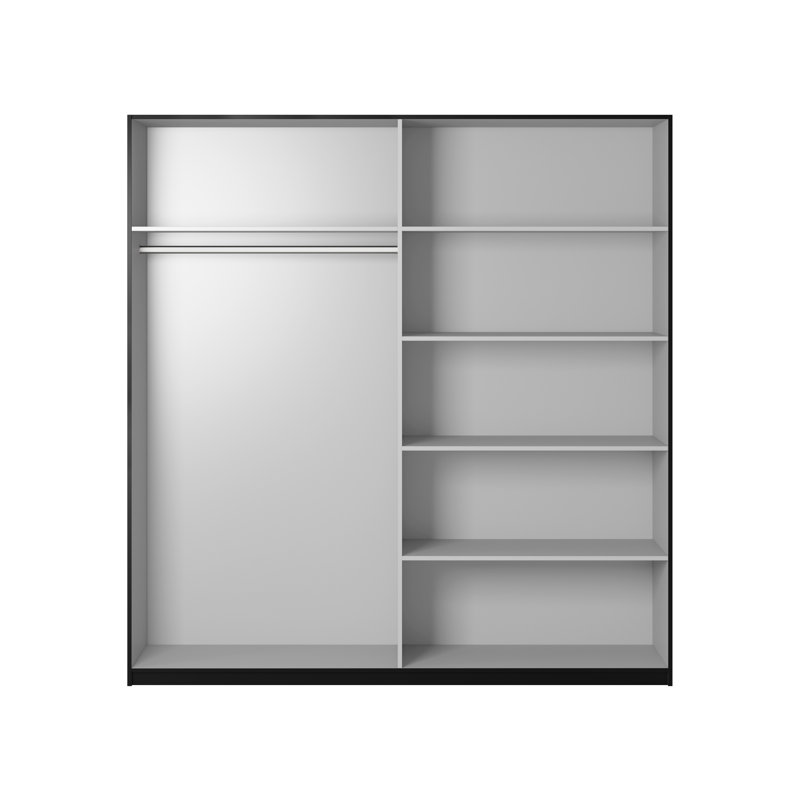 Inishbiggle 2 Door Manufactured Wood Wardrobe, 210cm H x 200cm W x 61cm D