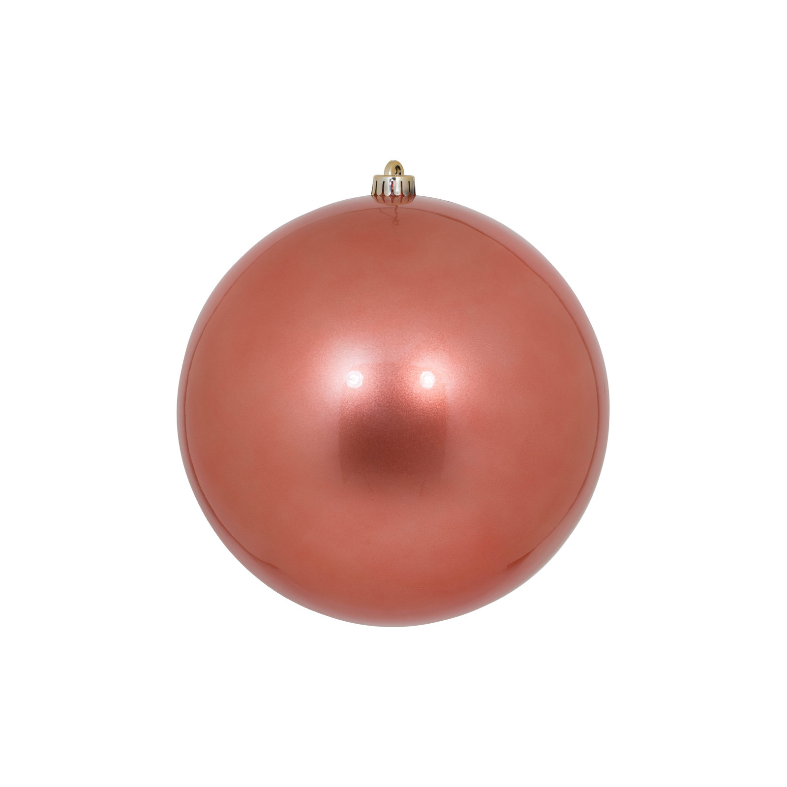 Holiday Solid Ball Ornament, Coral, 8" H x 8" W x 8" D