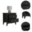 Table de chevet moderne, table de bout, table d'appoint à deux tablettes, quatre pieds - noir-936392355