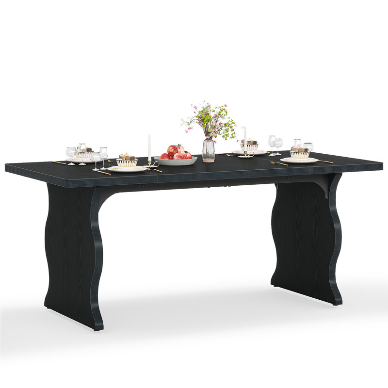 Saphronia 63'' Rectangular Dining Table, Black