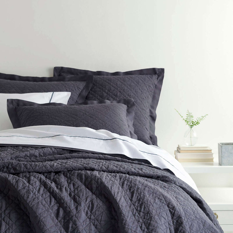 Linen White Reversible Cotton Full/Queen Quilt Set