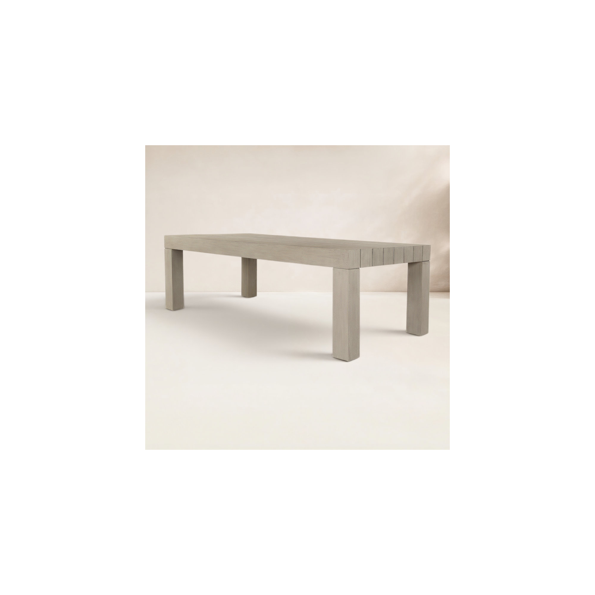 Shea 87'' Teak Outdoor Dining Table, Weathered Gray