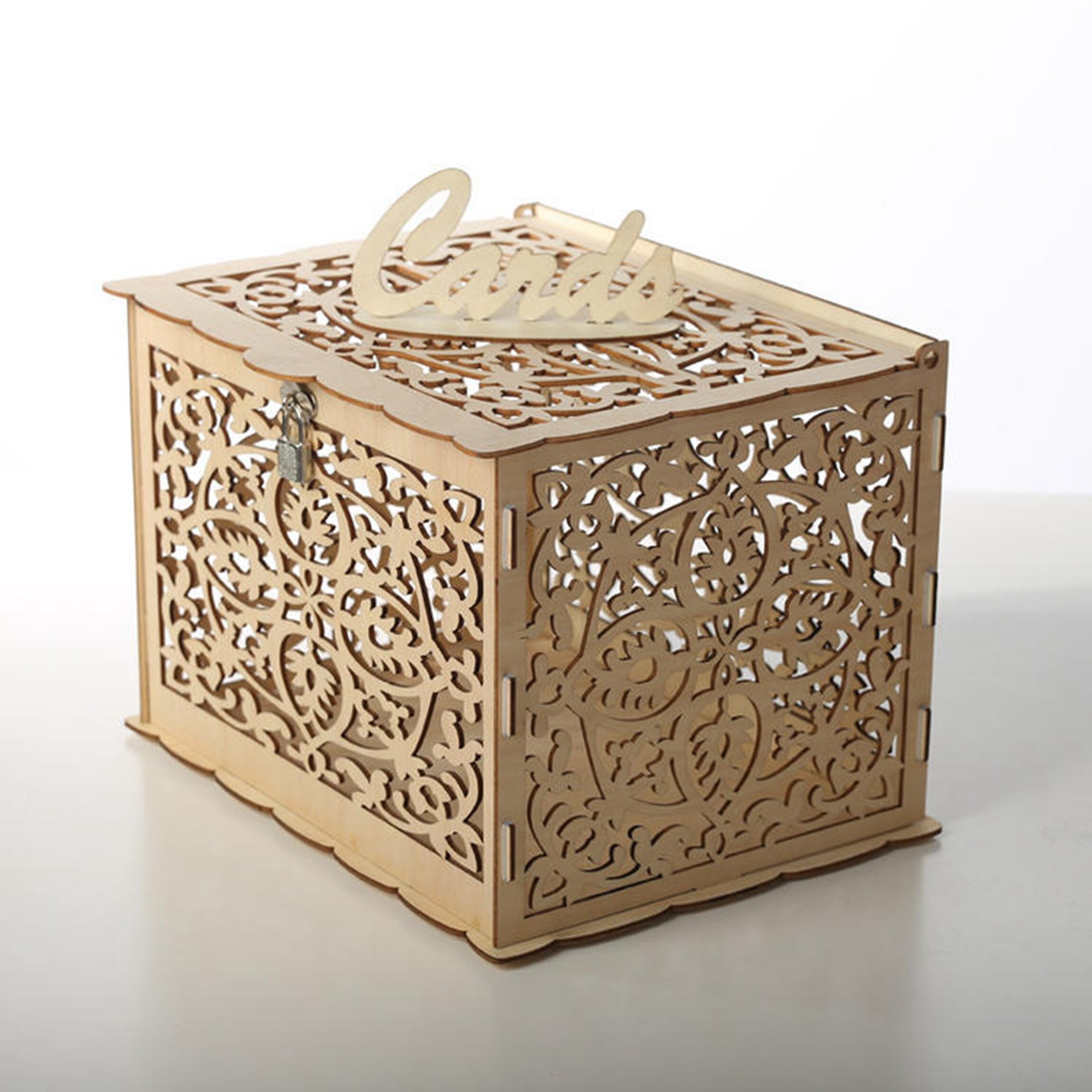Rustic Brown Wood Card Box | Kate Aspen