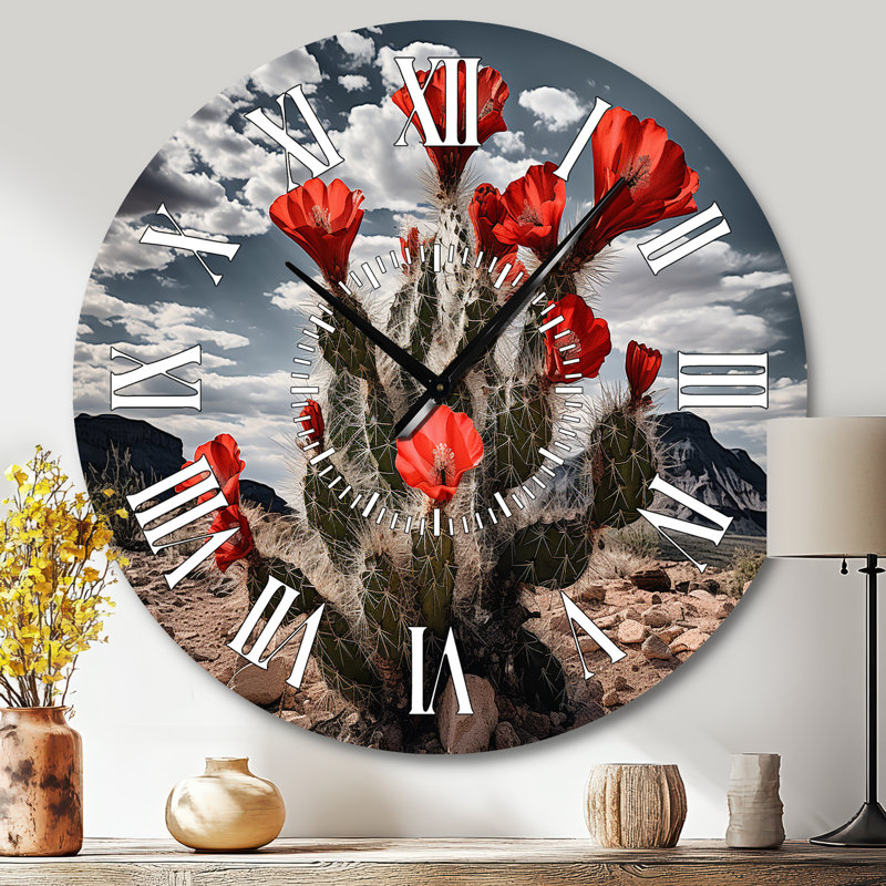 Horloge murale Western Desert Cactus Serenade, Grand