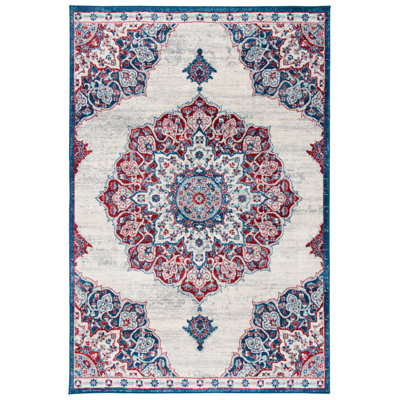 Tapis Arvillia en ivoire / rouge