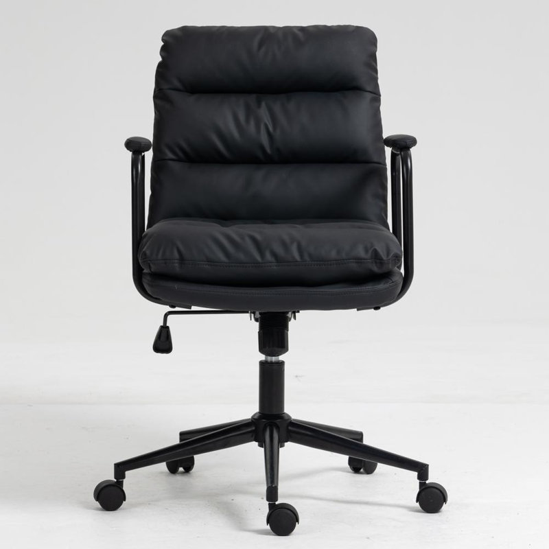 Faux Leather Upholstered Swivel Office Desk Task Office Chair