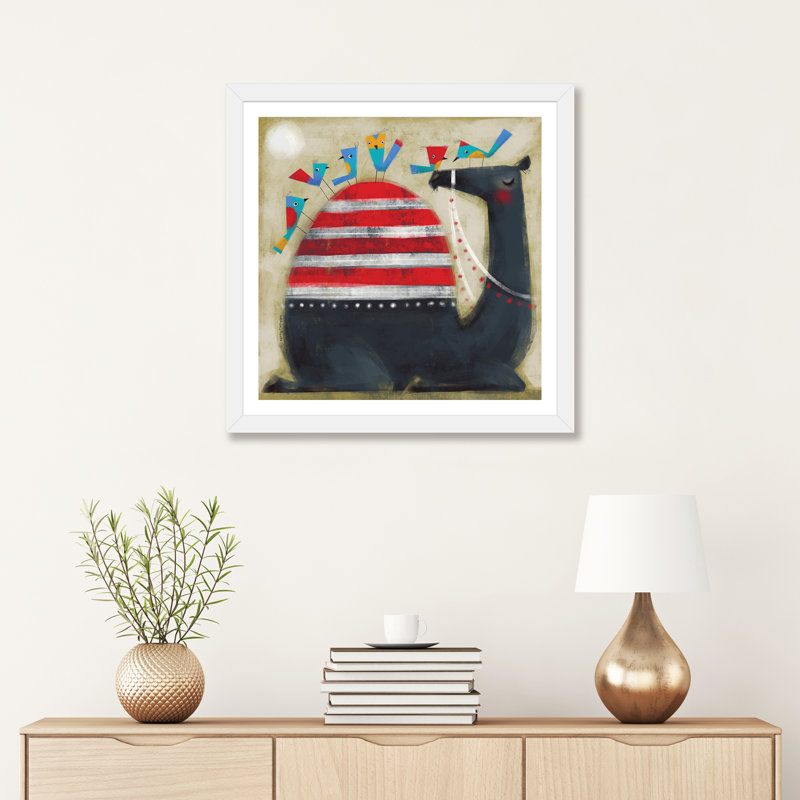 Camel Cap par Terry Runyan - imprimé, Papier encadré blanc, Blanc, H 24 po x l 24 po x p 1 po
