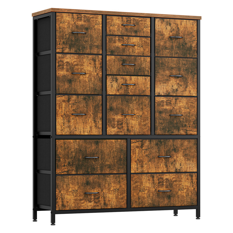 Alixx 15 Drawer Storage Drawer, Brown