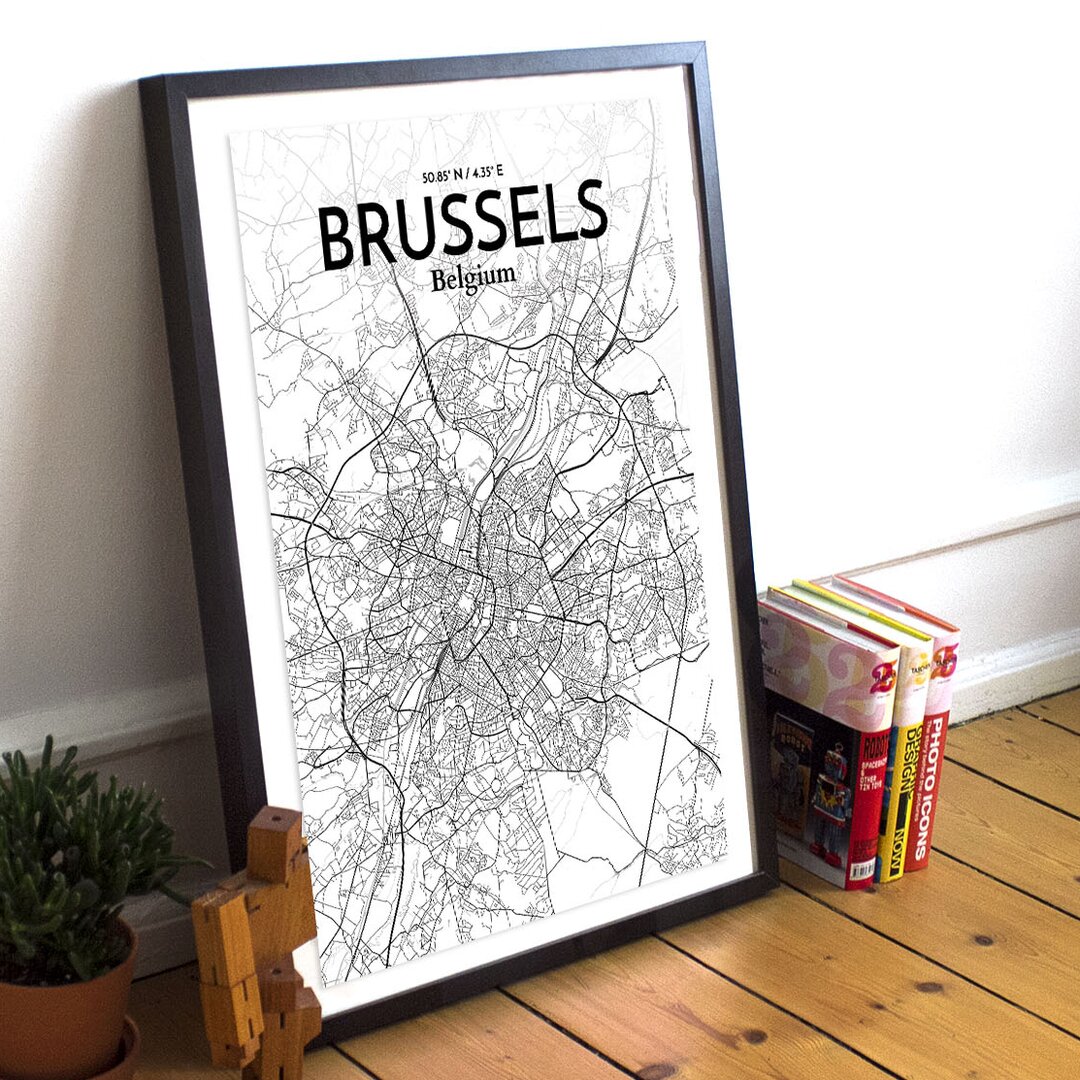 Grafikdruck Brussels City Map