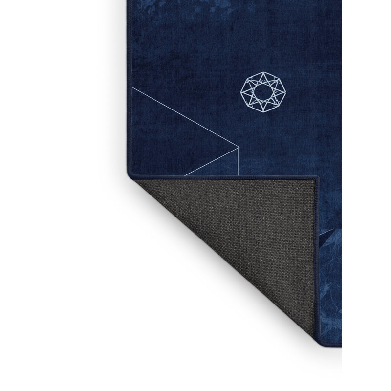 Tapis bleu moelleux doux et moelleux à motif d'alien moderne et contemporain Chittening, 4 x 6