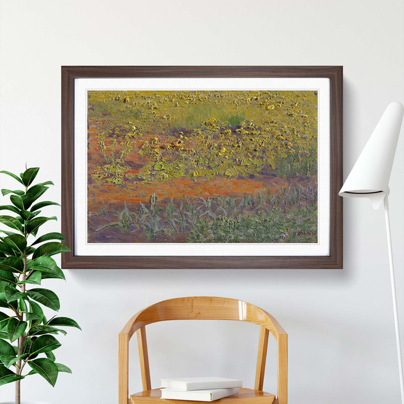 Rapeseed Field by Kuroda Seiki - Picture Frame Painting Print, 27cm H x 36cm W x 2cm D, Walnut Framed