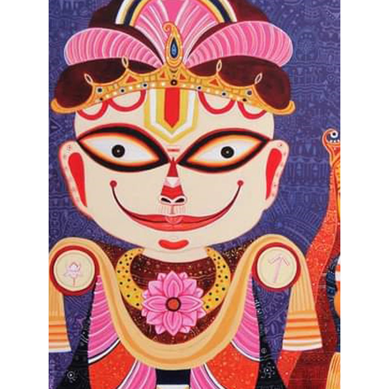 Triratna - Jagannath, Balabhadra et Subhadra | Acrylique sur toile | Par Bhaskar Lahiri