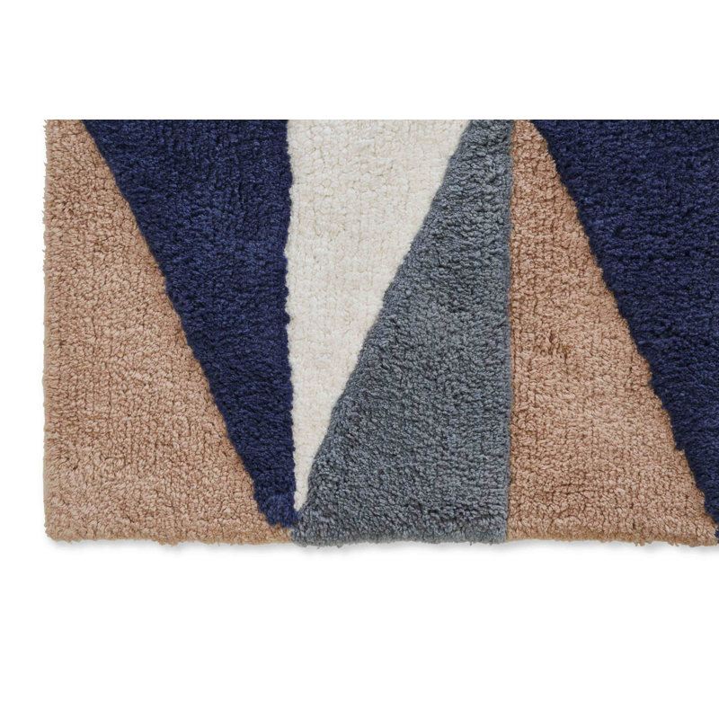 Chevery Cotton Blend Non-Slip Bath Rug, Blue Sienna