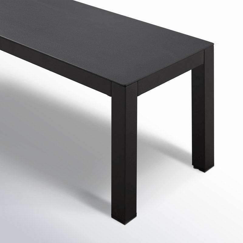 Banc de salle à manger en aluminium Armando, Noir, noir, noir, noir