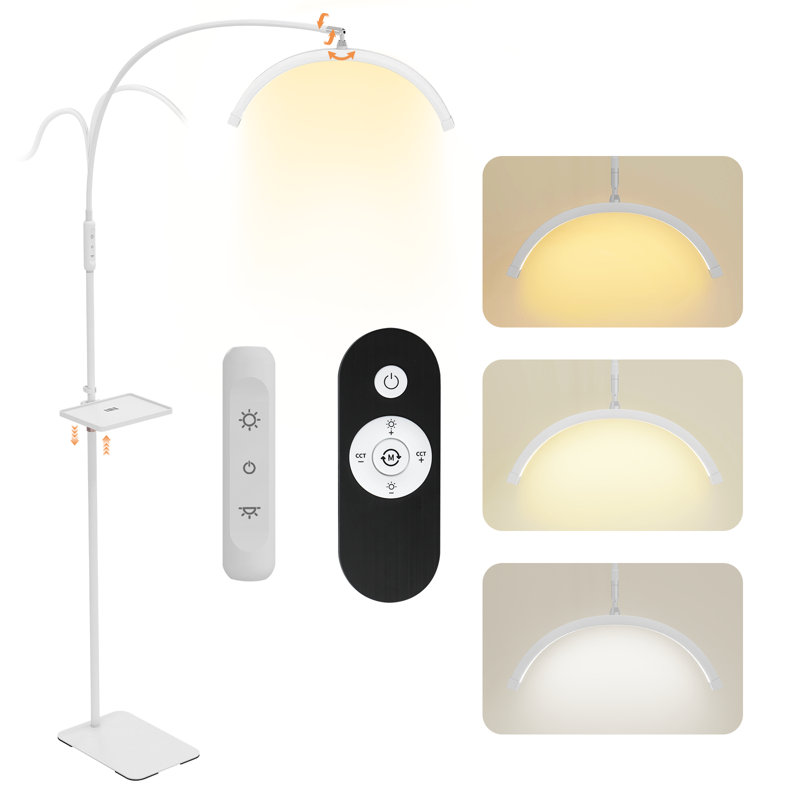 Tarick LED Lash Light with Dimmable, Half Moon Lamp with Tool Tray, Tattoo Beauty Salon Eyelash Extensions, White