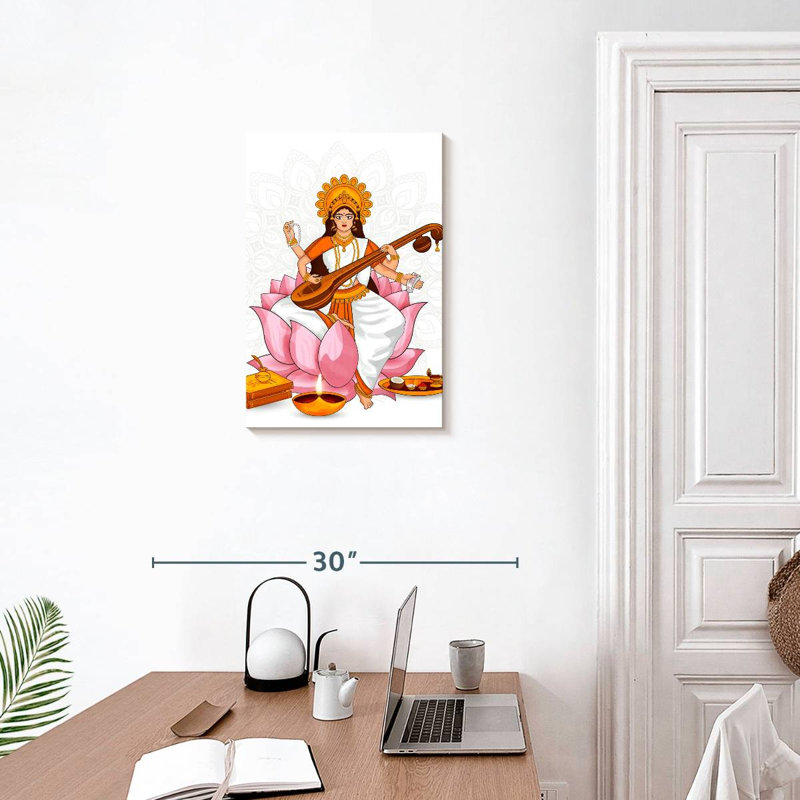 Adella Goddess Saraswati, 24" H x 16" W
