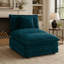 Canapé d'angle modulaire Allure, bleu sans accoudoirs, 1 place avec pouf, chenille pour salon