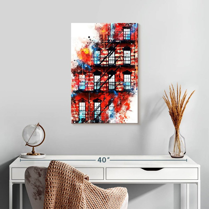 Façade aquarelle Lilie, H 24 po x l 16 po