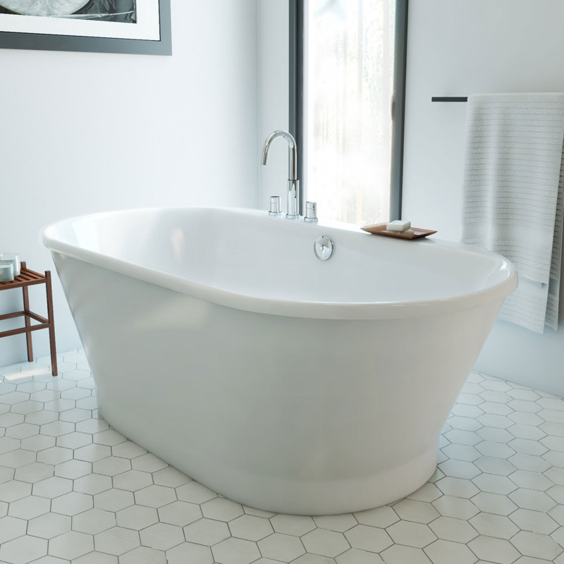 Baignoire autoportante en acrylique blanc L 66 po x H 23 po DreamLine Caribbean